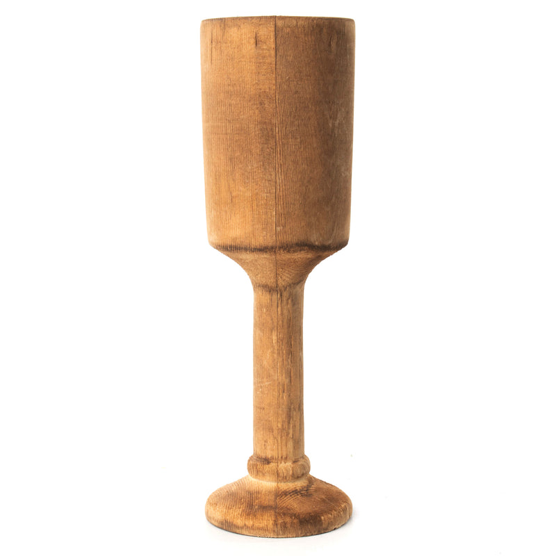 Primitive Hand Carved/ Turned Wood Goblet