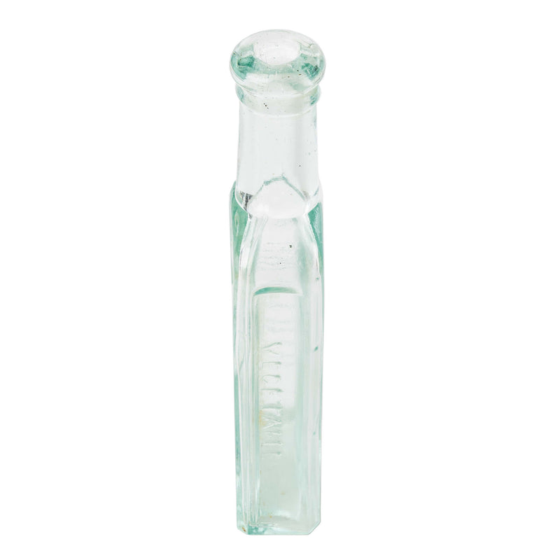 Blue Glass Vegetable Pain Killer Apothecary Bottle