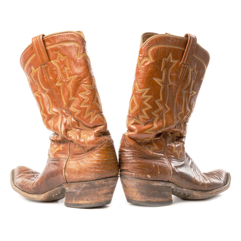 Brown Lizard Cowboy Boots (Size Unknown)