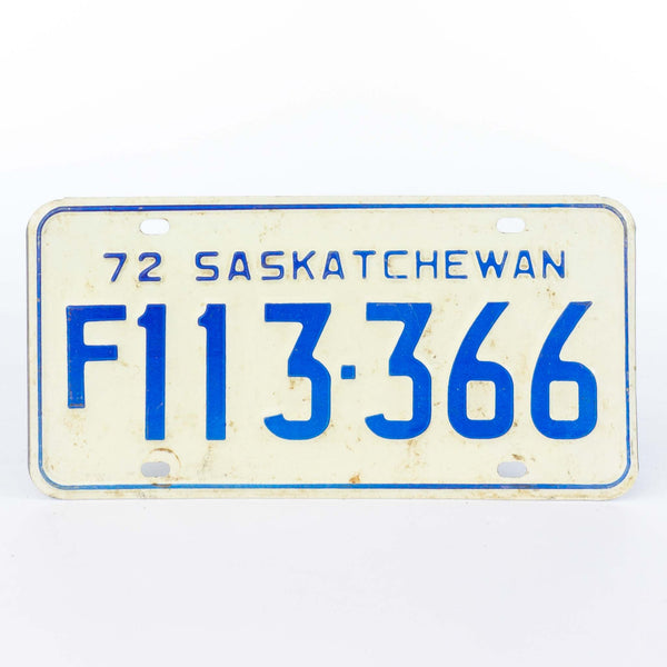 Saskatchewan 1972 Licence Plate