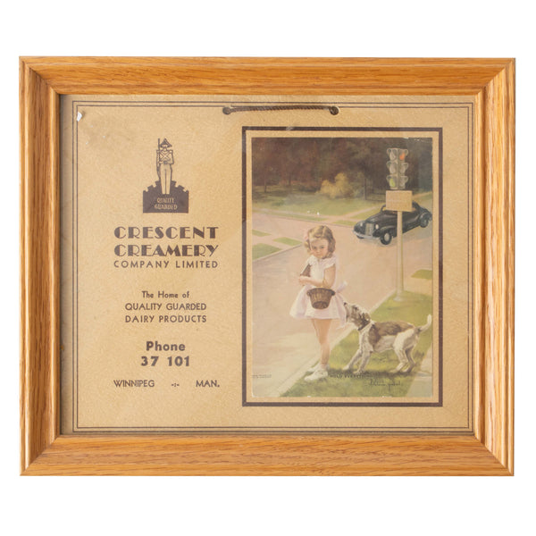 Framed Advertisement for Crescent Creamery Co. Ltd.