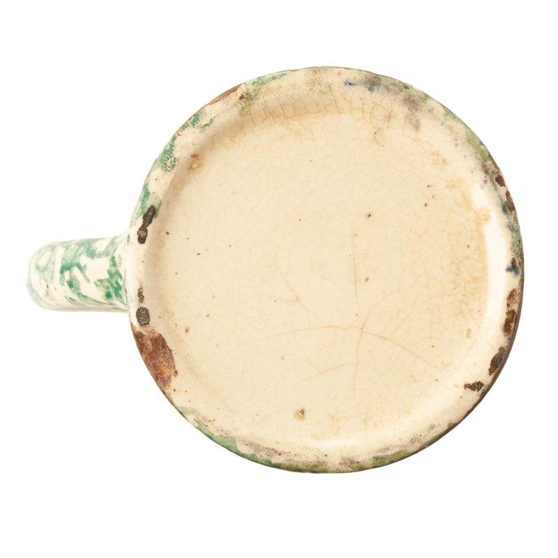 Green and Cream Stoneware Pitcher