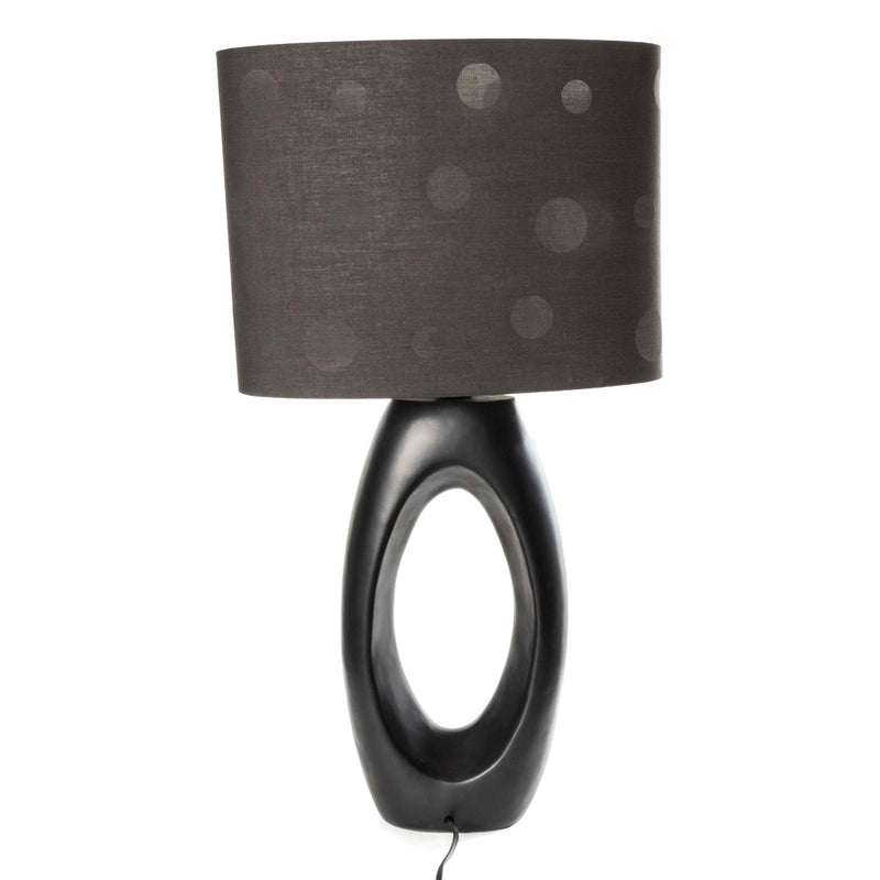 Modern Black Lamp with Polka Dot Lamp Shade