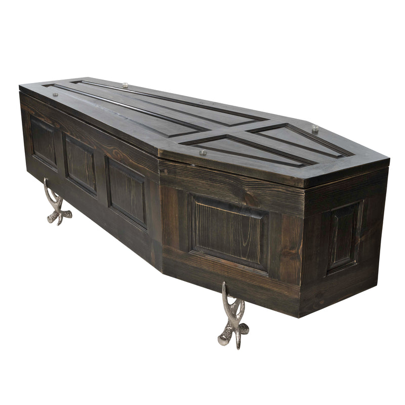 Sarcophagus Coffee Table with Black Tempered Glass Top