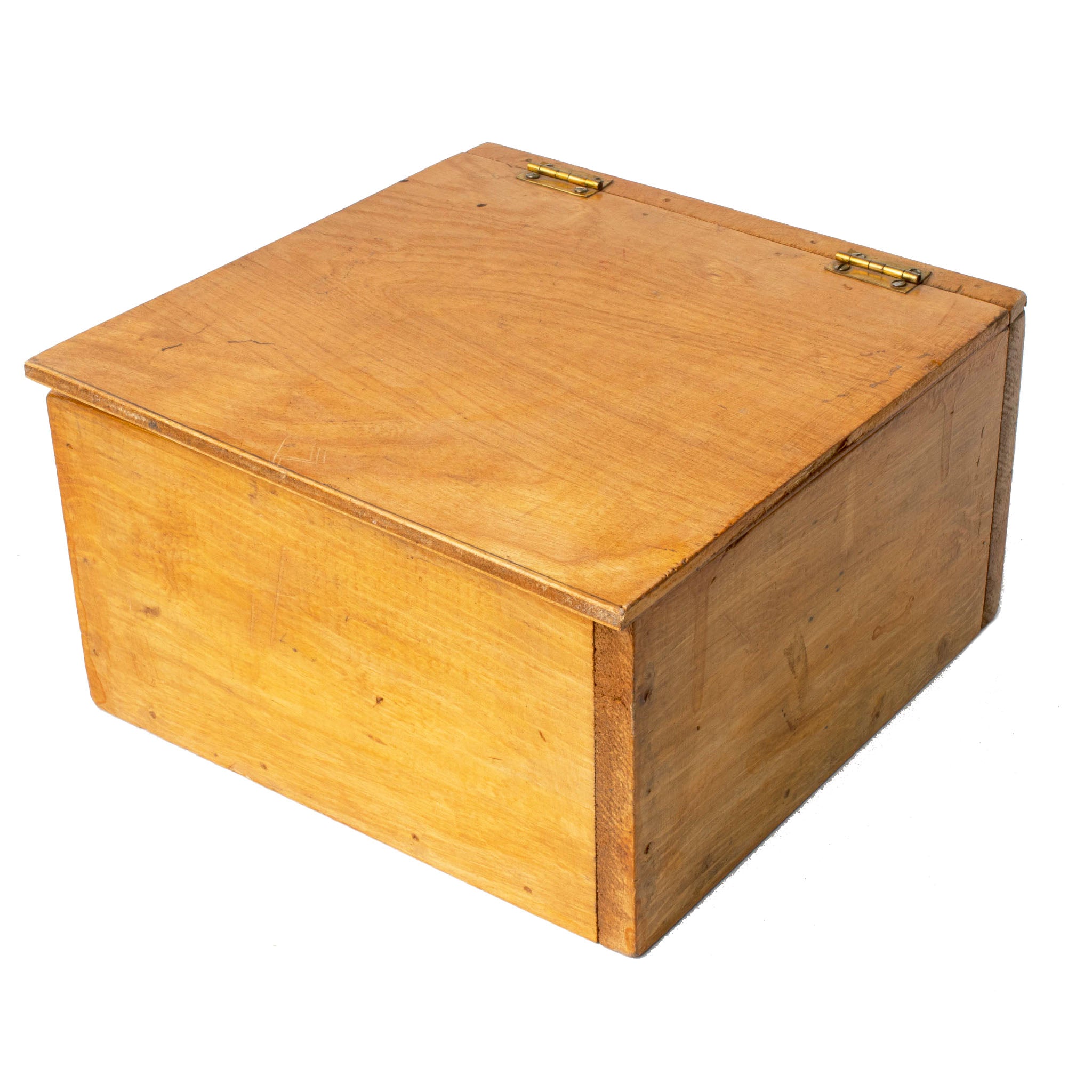 Small Plywood Box with Hinged Lid Iron Crow