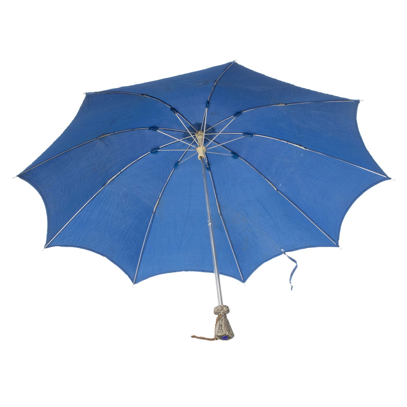 Umbrella with Blue Stone and Silver Handle