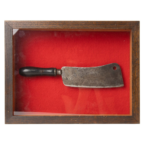 Vintage Cleaver in Wall Mount Shadow Box