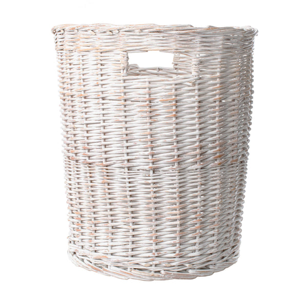 White Wicker Laundry Basket with Lid