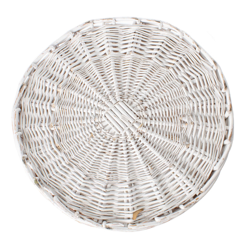 White Wicker Laundry Basket with Lid