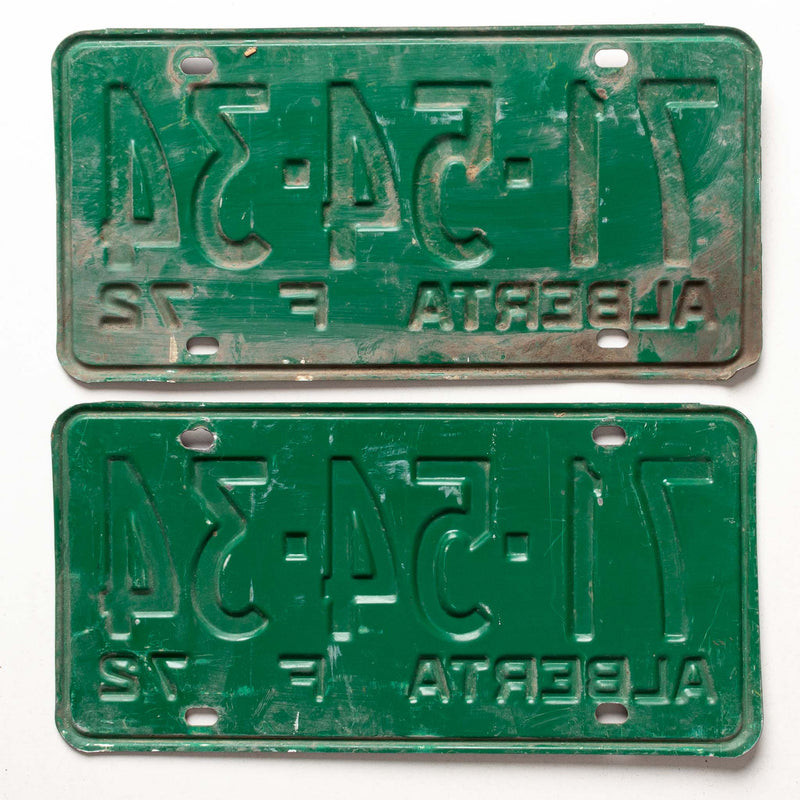 Alberta 1972 Farm Licence Plates (pair)