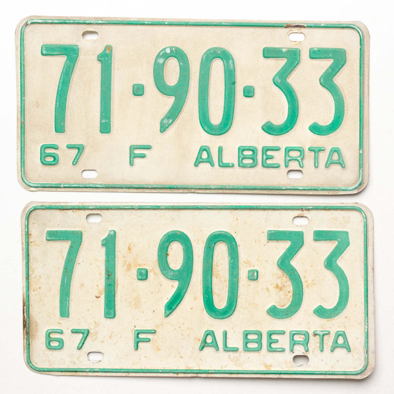 Alberta 1967 Farm Licence Plate