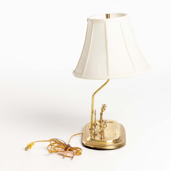 Brass Table Lamp with Letter and Pen Holder