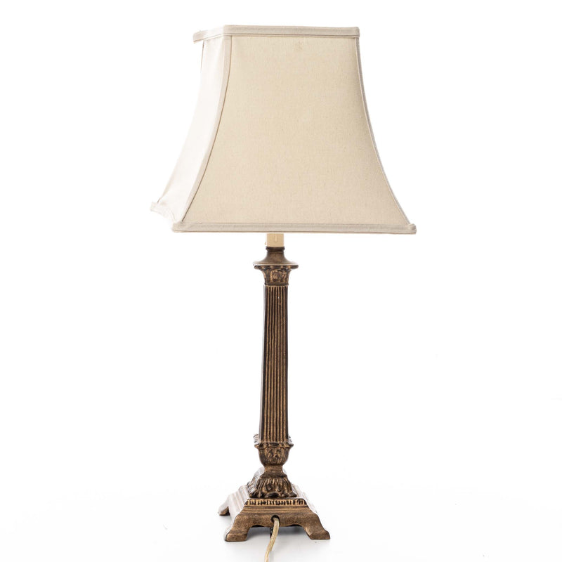Columned Table Lamp with Ivory Shade