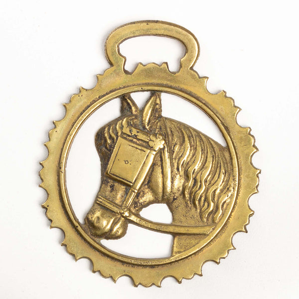 Single Horse Brass with Horse Head Design