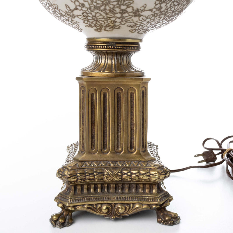 Table Lamp with Cast Brass Plinth Base