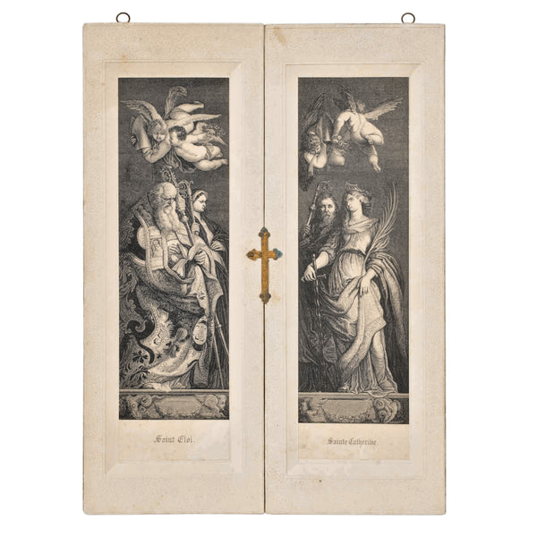7-Panel Folding Icon of Steel Engravings w/ Brass Cross Closure