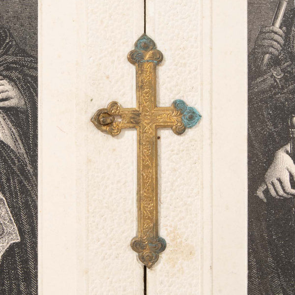7-Panel Folding Icon of Steel Engravings w/ Brass Cross Closure
