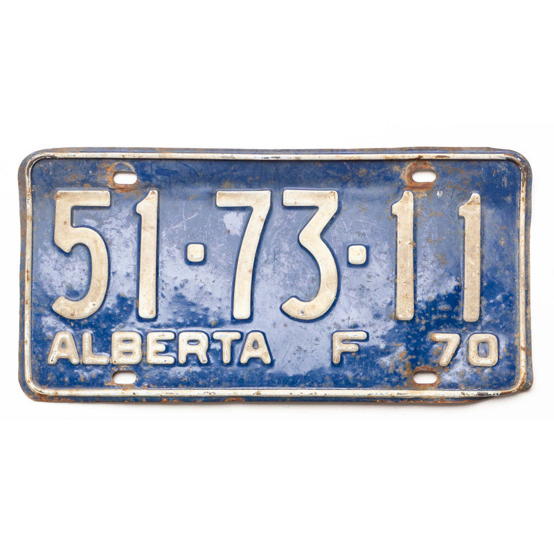 Alberta 1970 Farm Licence Plate "51-73-11" (As Is)