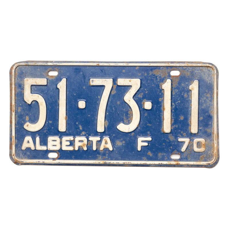 Alberta 1970 Farm Licence Plate "51-73-11"