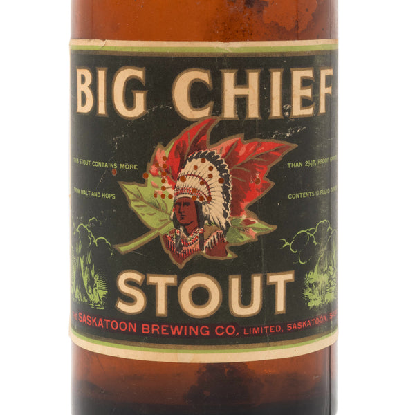 Big Chief Beer Bottle w/ Paper Label and Cap