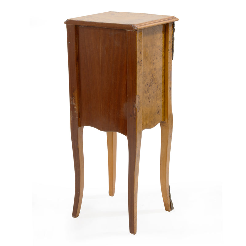 Bird's Eye Maple Louis XIV Style 4 Drawer End Table w/ Ornate Mounts