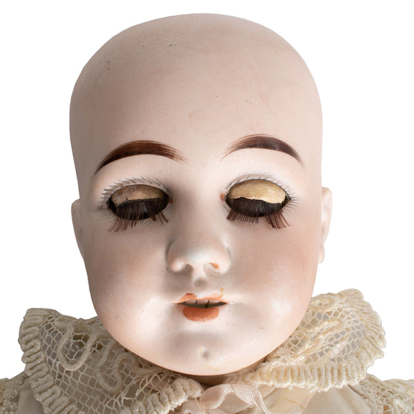 Bisque Head Doll with Glass Paperweight Eyes