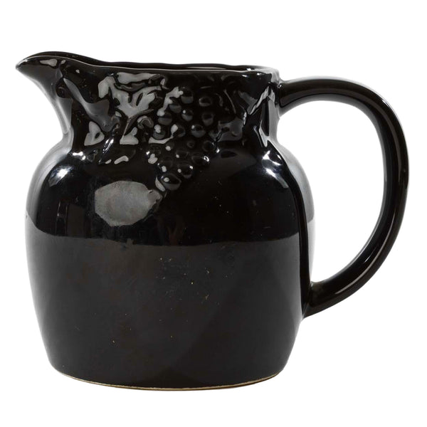 Black Creamer Pitcher with Grape Design