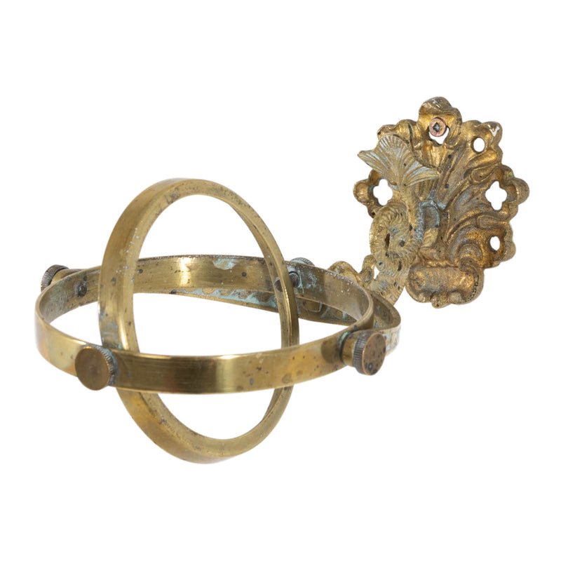 Brass Nautical Oil Lamp Wall Sconce with Cast Brass Wall Mount & Glass Chimney