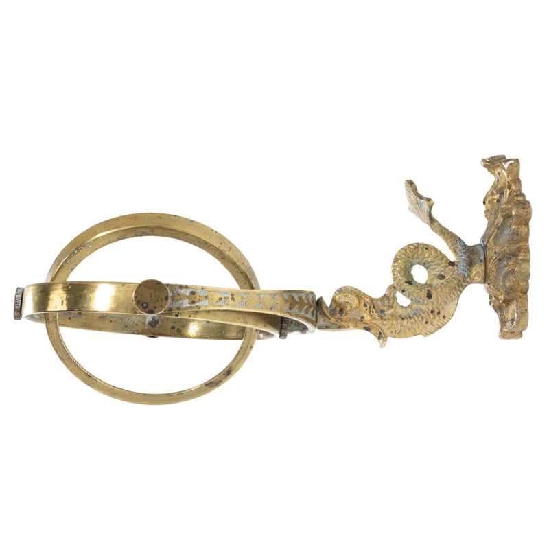 Brass Nautical Oil Lamp Wall Sconce with Cast Brass Wall Mount & Glass Chimney