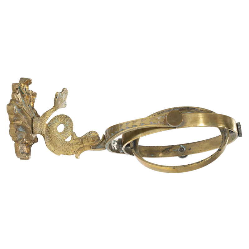 Brass Nautical Oil Lamp Wall Sconce with Cast Brass Wall Mount & Glass Chimney