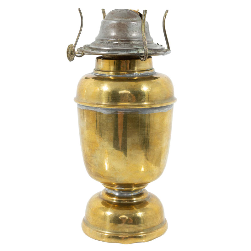 Brass Nautical Oil Lamp Wall Sconce with Cast Brass Wall Mount & Glass Chimney