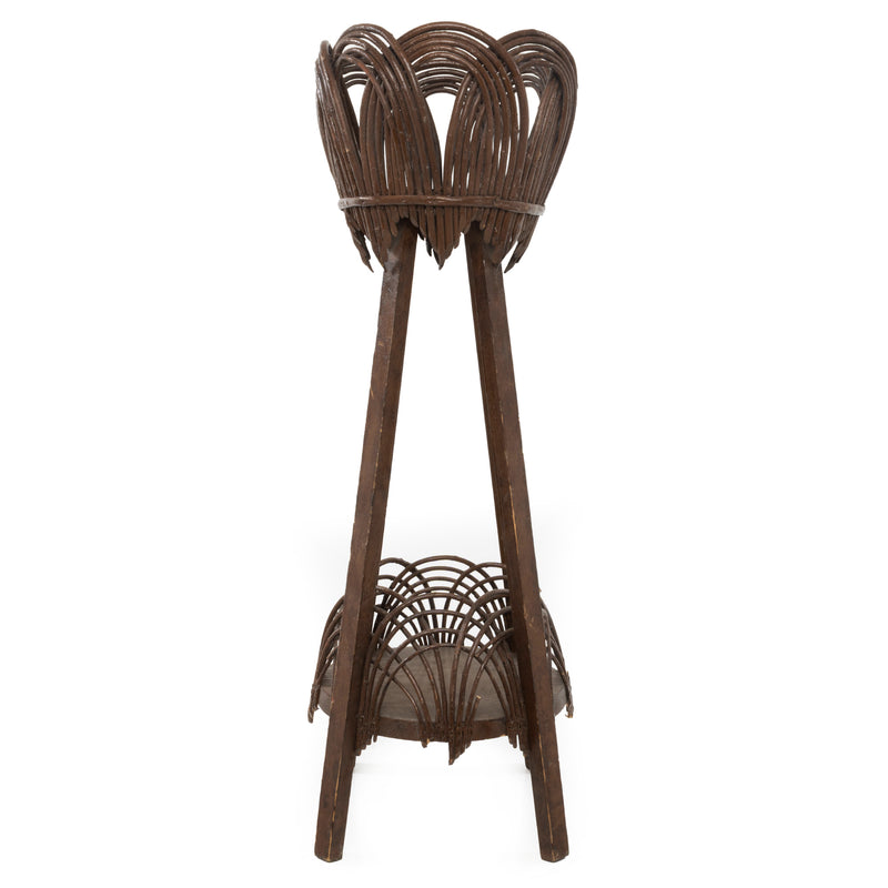Brown Folk Art Twig Plant Stand