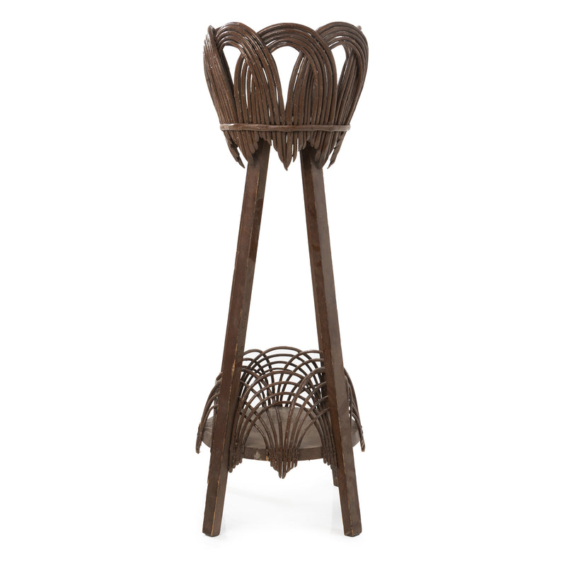 Brown Folk Art Twig Plant Stand