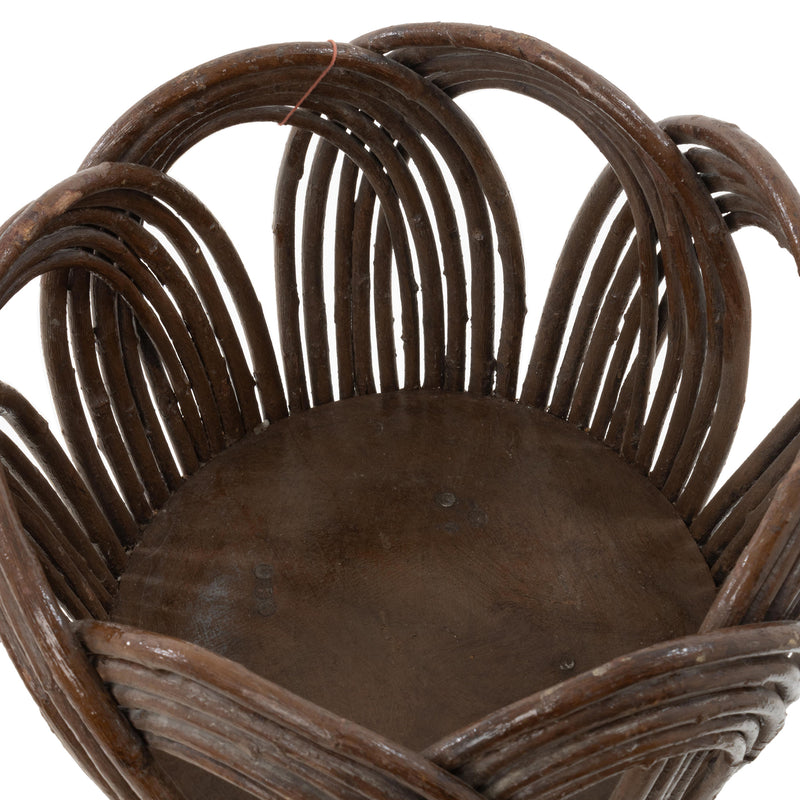 Brown Folk Art Twig Plant Stand