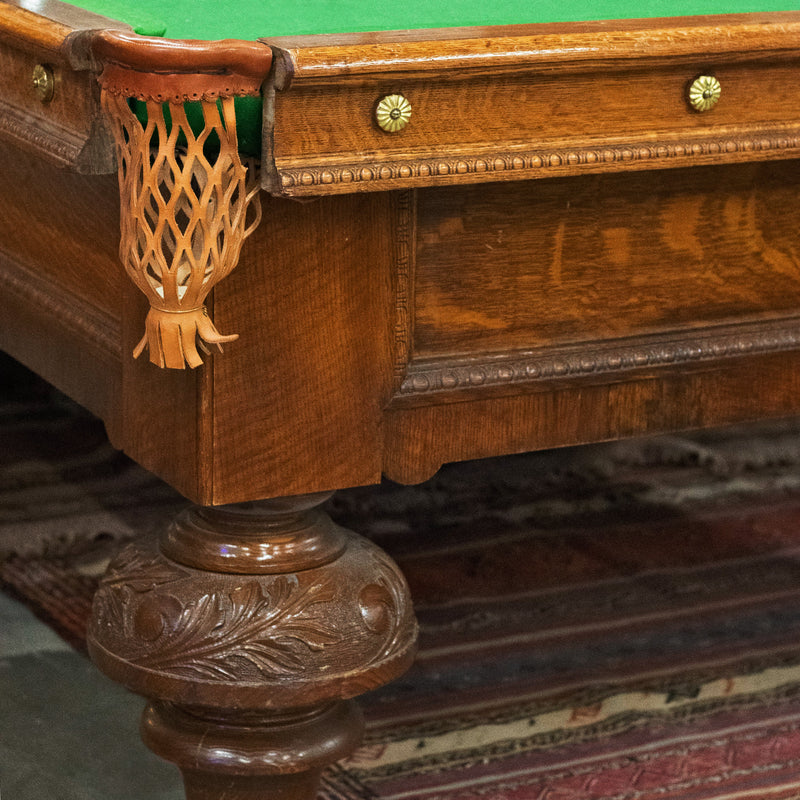 Billiards Table with Scoreboard, Ball Rack, Cues and Balls