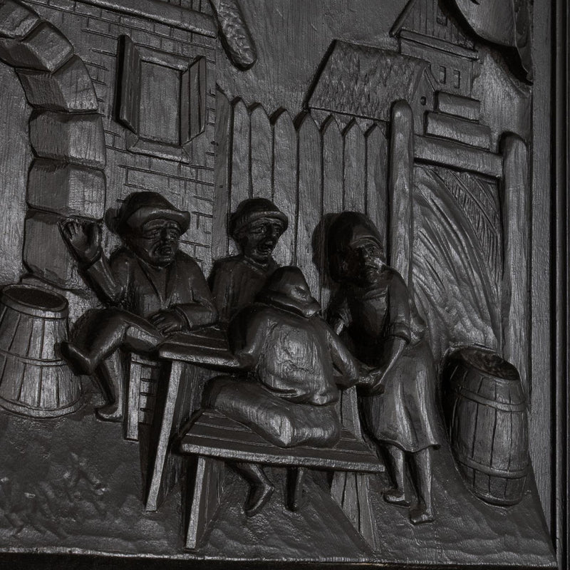 Carved Oak Flemish Hunters Cabinet with Grandiose Baroque/ Gothic Style Carvings