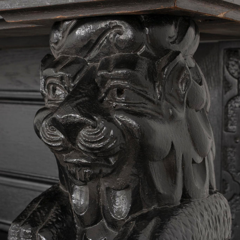 Carved Oak Flemish Hunters Cabinet with Grandiose Baroque/ Gothic Style Carvings