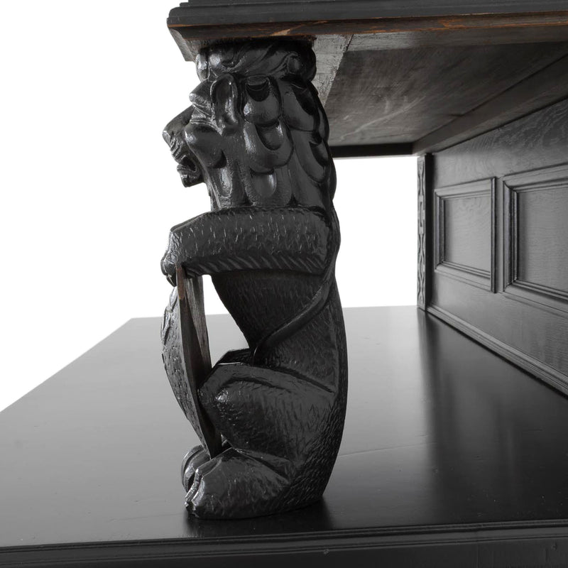 Carved Oak Flemish Hunters Cabinet with Grandiose Baroque/ Gothic Style Carvings