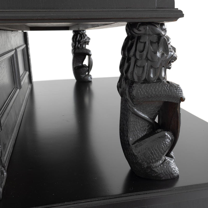 Carved Oak Flemish Hunters Cabinet with Grandiose Baroque/ Gothic Style Carvings