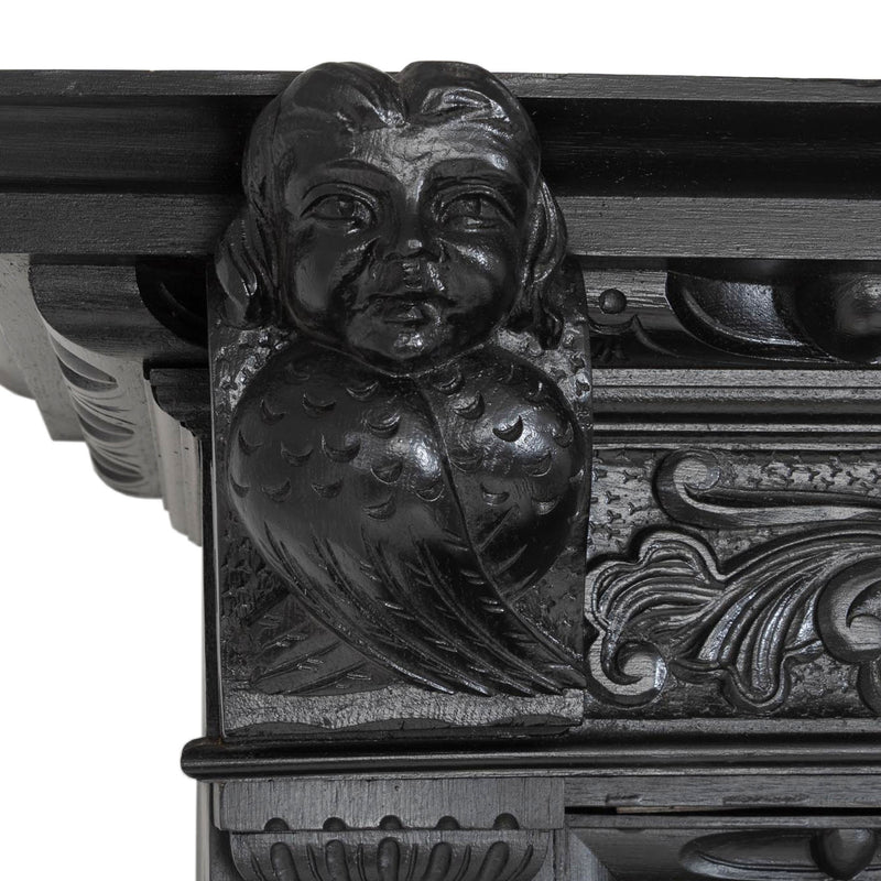 Carved Oak Flemish Hunters Cabinet with Grandiose Baroque/ Gothic Style Carvings