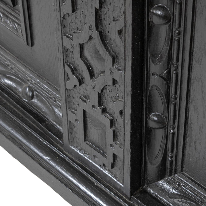 Carved Oak Flemish Hunters Cabinet with Grandiose Baroque/ Gothic Style Carvings