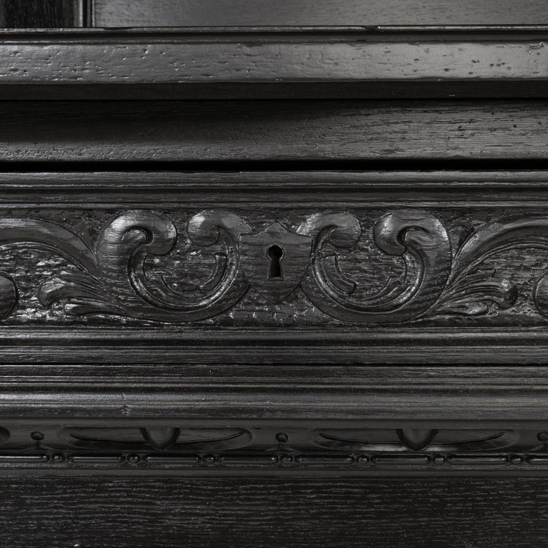 Carved Oak Flemish Hunters Cabinet with Grandiose Baroque/ Gothic Style Carvings