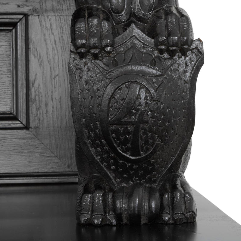 Carved Oak Flemish Hunters Cabinet with Grandiose Baroque/ Gothic Style Carvings