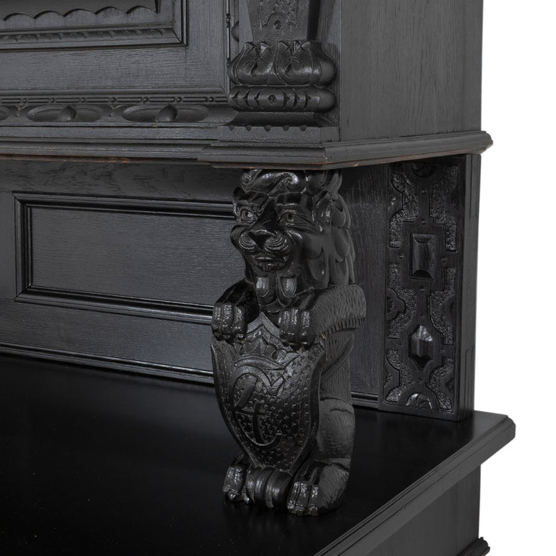 Carved Oak Flemish Hunters Cabinet with Grandiose Baroque/ Gothic Style Carvings