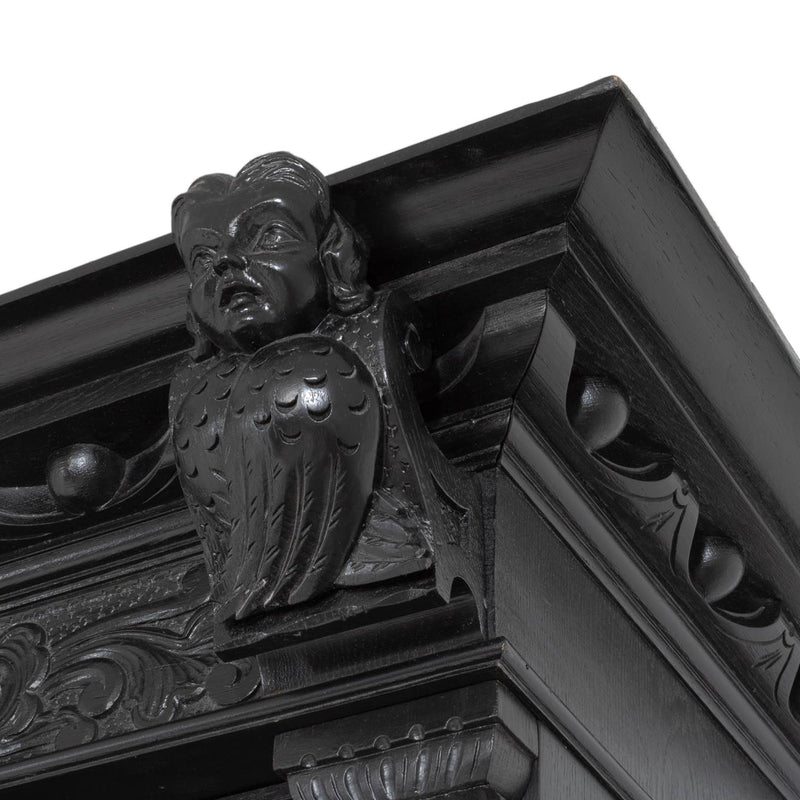 Carved Oak Flemish Hunters Cabinet with Grandiose Baroque/ Gothic Style Carvings