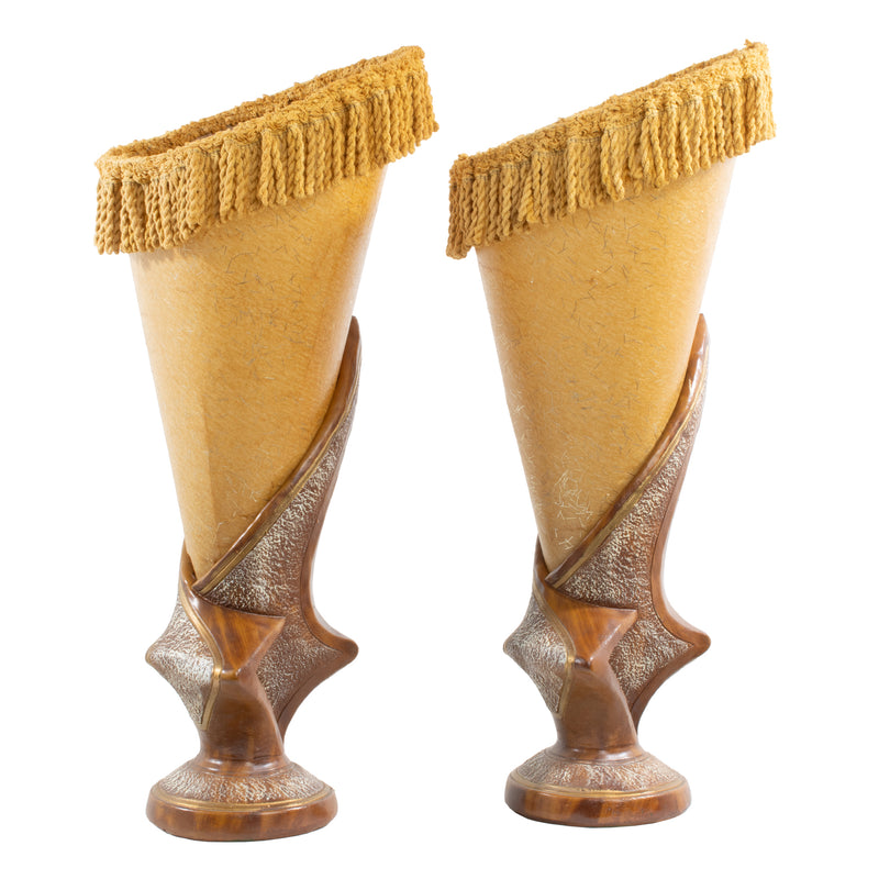 Ceramic and Fiberglass Eames Era Trumpet Lamps (Pair)