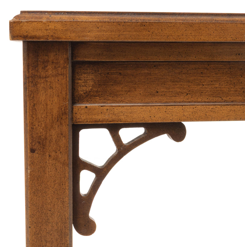 Chinese Chippendale Style Glass Top Nesting Tables (Set of 2)