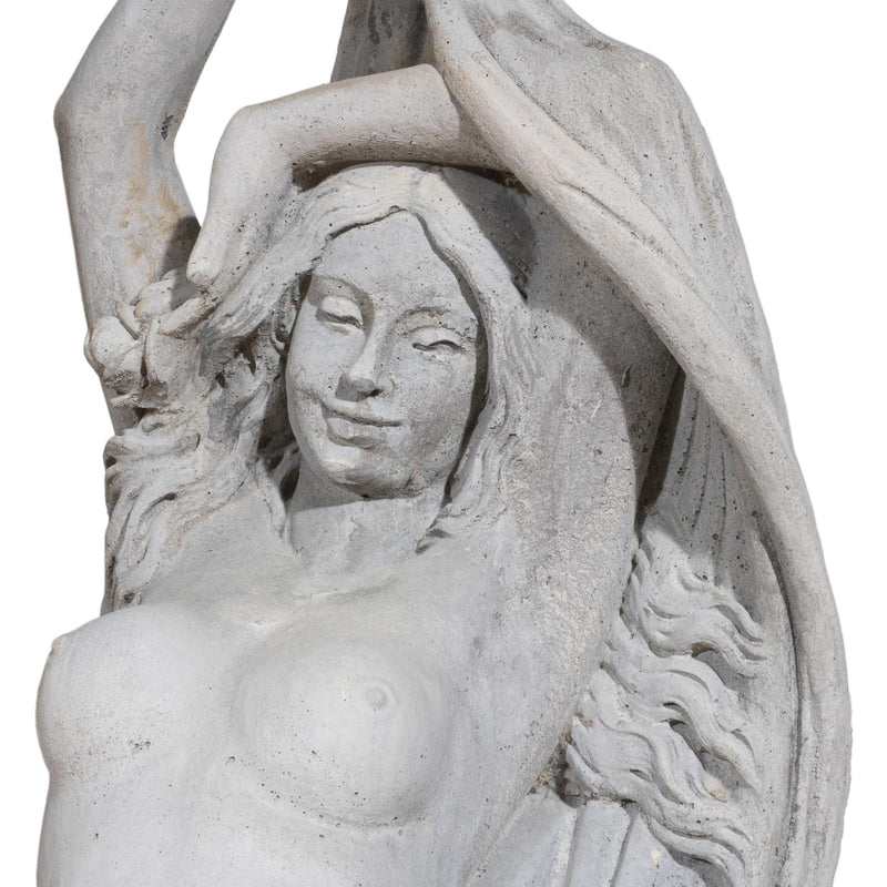 Concrete Greco Roman Goddess Garden Statue on Base (As Is)