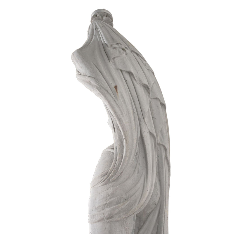 Concrete Greco Roman Goddess Garden Statue on Base (As Is)