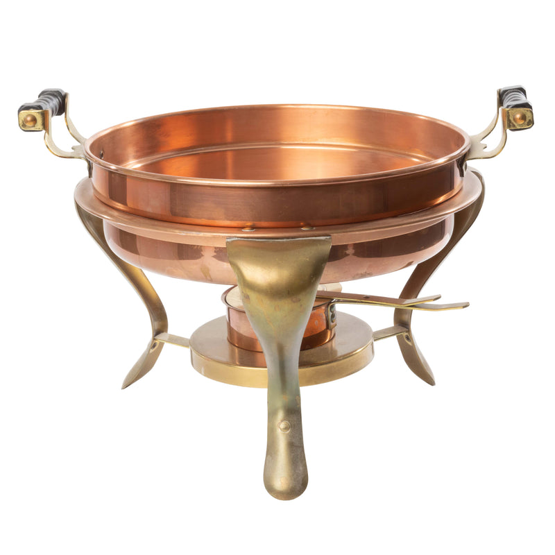 Copper/ Brass Chafing Dish, Stand and Fuel Chamber